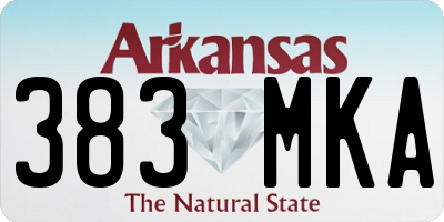 AR license plate 383MKA