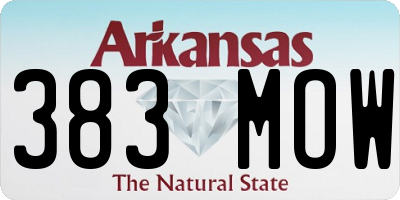 AR license plate 383MOW
