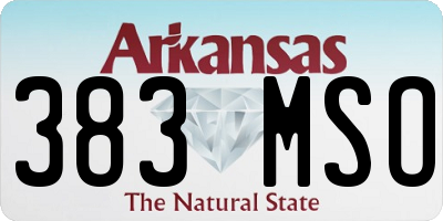 AR license plate 383MSO