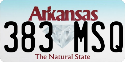 AR license plate 383MSQ