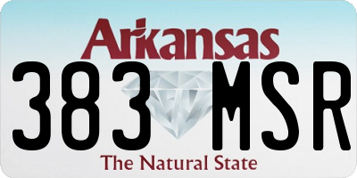 AR license plate 383MSR