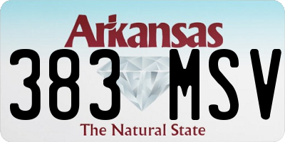 AR license plate 383MSV