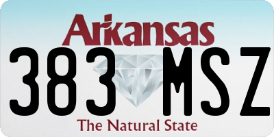 AR license plate 383MSZ