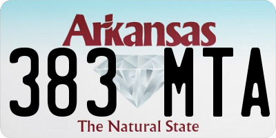 AR license plate 383MTA