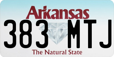 AR license plate 383MTJ