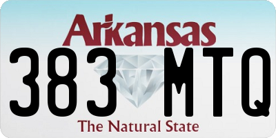 AR license plate 383MTQ