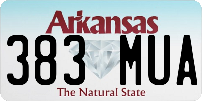 AR license plate 383MUA