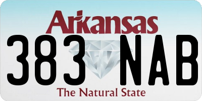AR license plate 383NAB