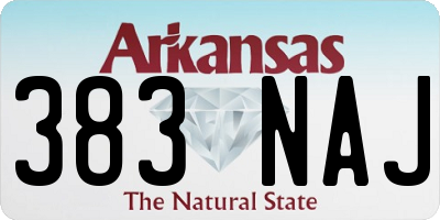 AR license plate 383NAJ