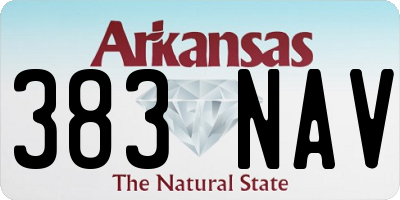 AR license plate 383NAV