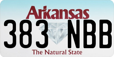 AR license plate 383NBB