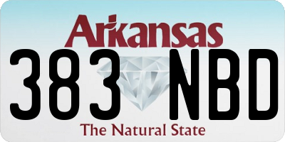 AR license plate 383NBD