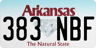 AR license plate 383NBF