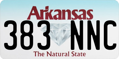AR license plate 383NNC
