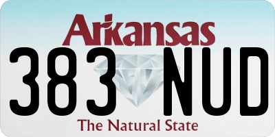 AR license plate 383NUD