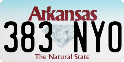 AR license plate 383NYO