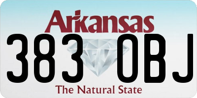 AR license plate 383OBJ