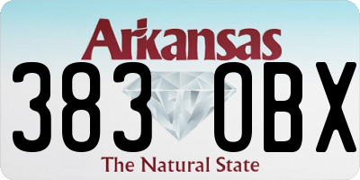 AR license plate 383OBX