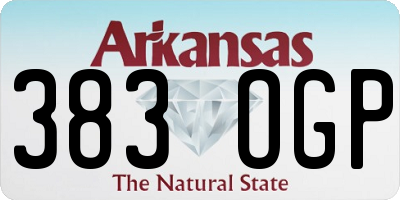 AR license plate 383OGP