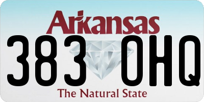 AR license plate 383OHQ