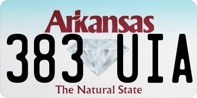 AR license plate 383UIA