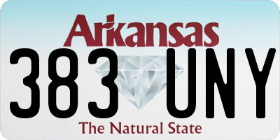 AR license plate 383UNY