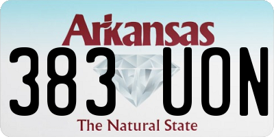 AR license plate 383UON