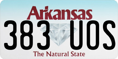 AR license plate 383UOS