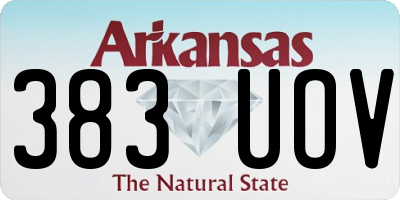 AR license plate 383UOV