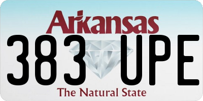 AR license plate 383UPE