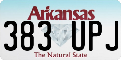 AR license plate 383UPJ