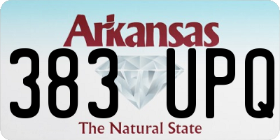 AR license plate 383UPQ