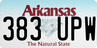 AR license plate 383UPW