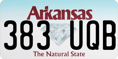 AR license plate 383UQB
