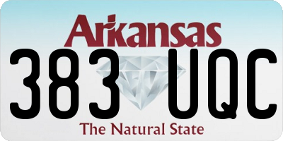 AR license plate 383UQC
