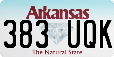 AR license plate 383UQK