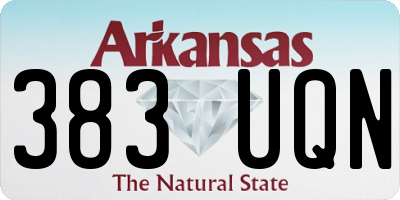 AR license plate 383UQN