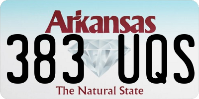 AR license plate 383UQS