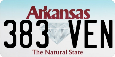AR license plate 383VEN