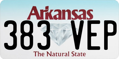AR license plate 383VEP