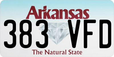 AR license plate 383VFD