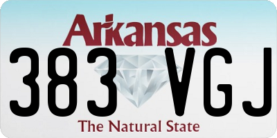 AR license plate 383VGJ