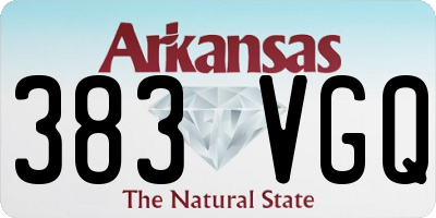 AR license plate 383VGQ