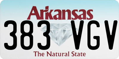 AR license plate 383VGV