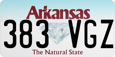 AR license plate 383VGZ