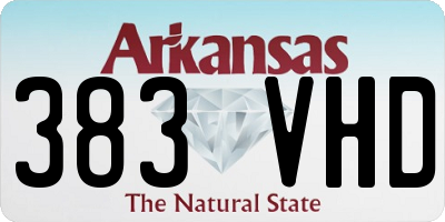 AR license plate 383VHD
