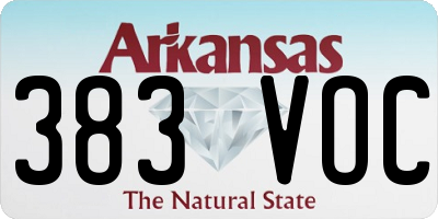 AR license plate 383VOC