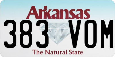 AR license plate 383VOM