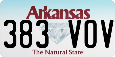 AR license plate 383VOV