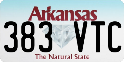 AR license plate 383VTC